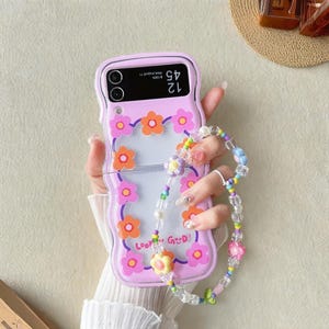 Uroczy kreskówkowy dinozaur miękki futerał TPU Wave do Samsung Z Flip 6 5 4 3 – zabawna i elastyczna tylna obudowa do ZFlip5, ZFlip4, ZFlip3 5G