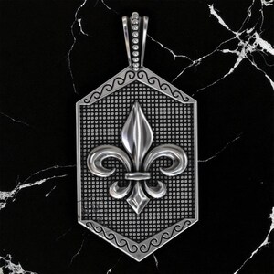 Handmade Fleur De Lis Pendant: Medieval Heraldic Necklace