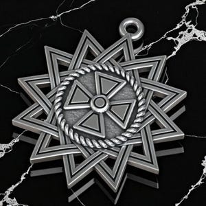 Erzgamma Lucky Star Pendant, Sacred Symbol Protection Talisman Necklace, Handmade Spiritual Jewelry, Esoteric Gift For Him Or Her