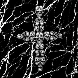 925 Sterling Silver Skull Cross Pendant | Handmade Gothic Crucifix Necklace for Men | Punk Biker Rocker Jewelry | Dark Gift for Him