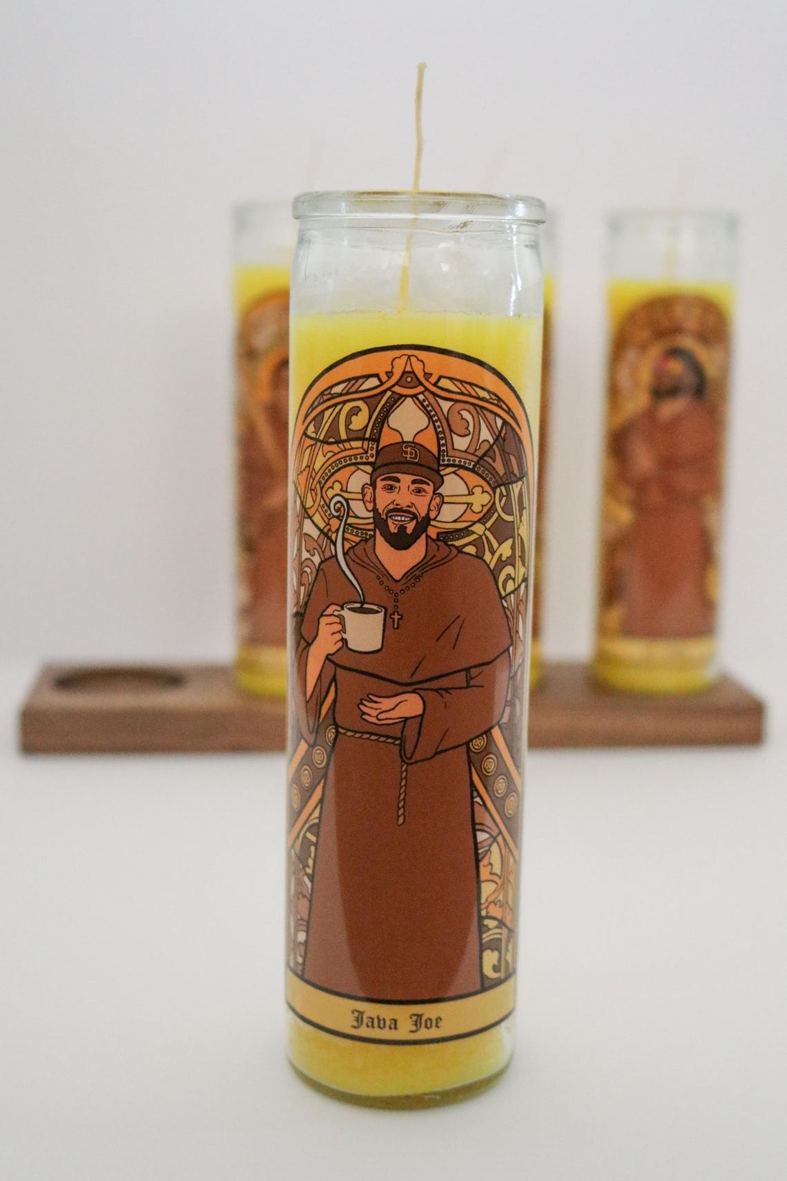 San Diego Padres Prayer Candles With Walnut Altar - Baseball Fan Gift ...
