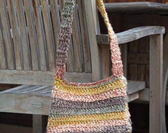 chunky crochet shoulder bag