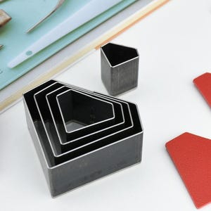 Multi-size diamond shape leather accessories cutting knife | Steel ruler metal die cutter | Leather paper art punch tool | Cutting die set