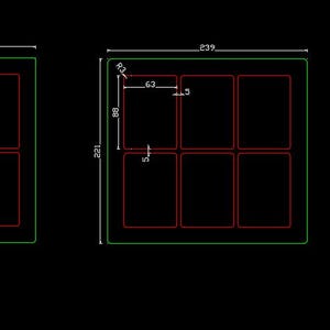 May include: Technical drawings of three rectangular grids, each divided into smaller rectangles. Dimensions are provided in centimetres, with the largest grid measuring 100.8 cm wide and 68.8 cm high.