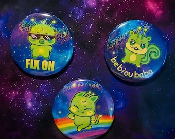 GNARPTEEZ Alien Ateez Can-badge