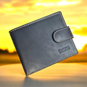 Cartera de piel sintética para hombre Cartera hecha a mano