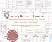 Family reunion games, Family reunion party games, Family reunion printable games, Family reunion gift, Reunion games, Instant download