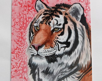 Red Amur Tiger Postcard Print