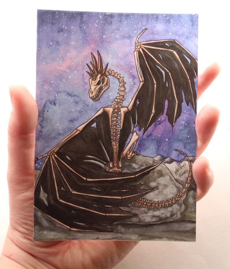 Skeletal Dragon Postcard/A6 Print image 3