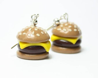 Handmade Cheeseburger earrings