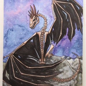 Skeletal Dragon Postcard/A6 Print image 4