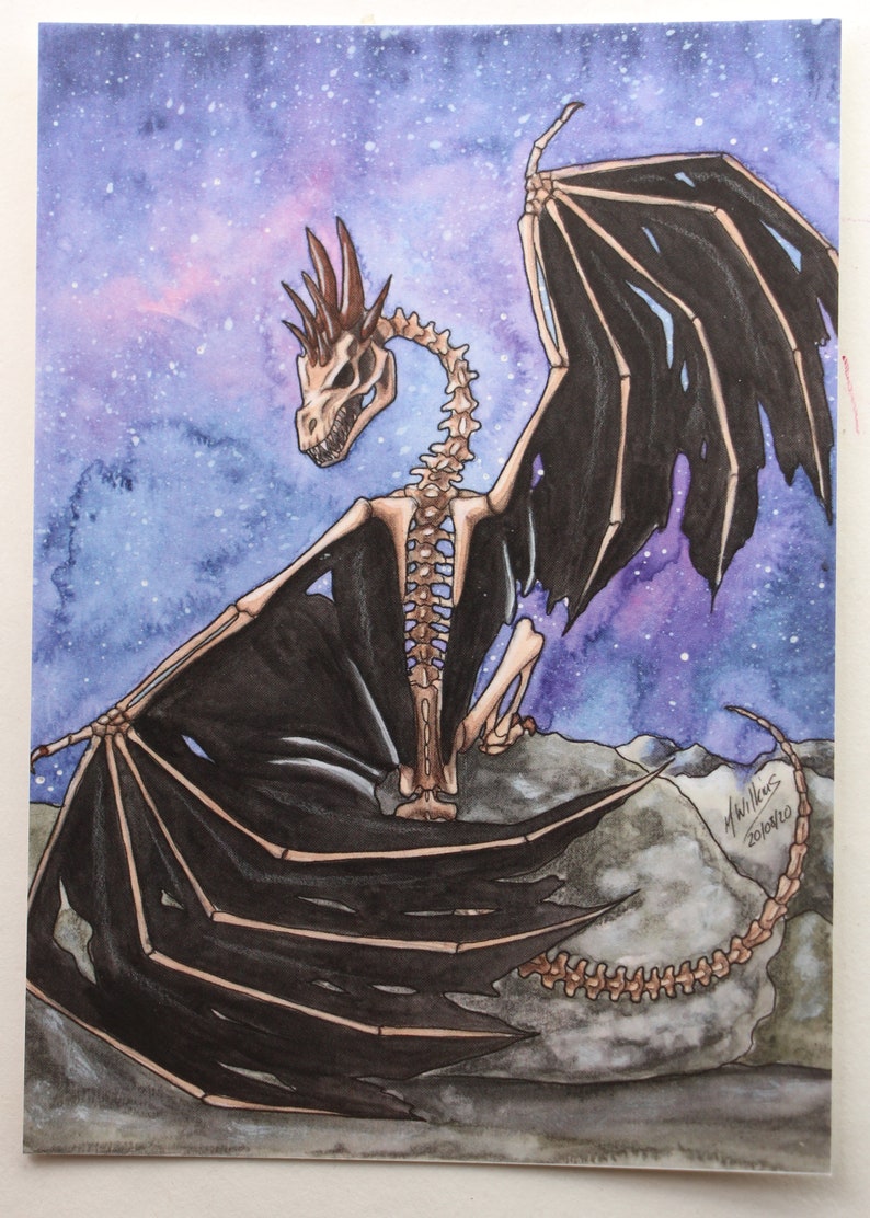 Skeletal Dragon Postcard/A6 Print image 4