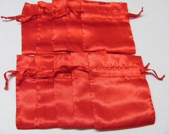 16pcs 3x4 Plain Red Satin Bags Great For favors, sachets, beads, jewelry, and more