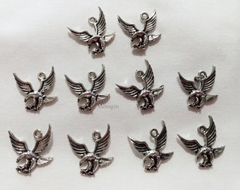 Eagle Silver Charm, Eagle charm, Charm - 10pcs