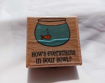 How's everything in your bowl?  Rubber Stamp, Rubber stamp