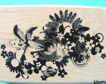 Cute Flower Bouquet Rubber Stamp, Rubber stamps, Flower stamp