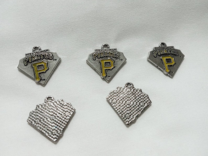 Pittsburgh Pirates sports Pendant Charm, Pittsburgh Pirates charm 5pcs image 2