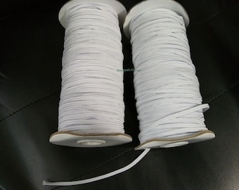 USA Fast Shipping!!! 10 Yards 1/8 Inches Skinny White Elastic, DIY Mask, DIY Project, Sewing, Elastic, White Elastic, Skinny Elastic