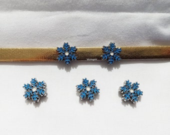 Snowflakes Slider Charms, Slider charm, snowflake charm , fits 8mm wristband for bracelet  - 10pcs