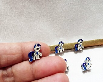 Pony Slider Charms, Slider charm, Pony charm , fits 8mm wristband for bracelet  - 10pcs