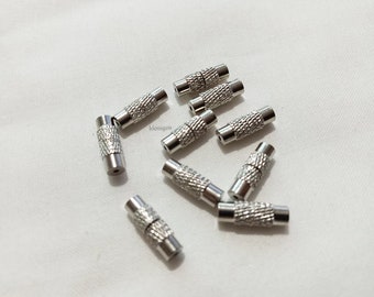 4x12mm silver Screw Clasps Barrel, screw clasps, screw clasps barrel - 20pcs