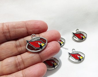 Cardinals sports  Pendant Charm, Cardinals charm - 5pcs