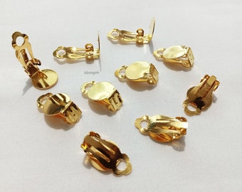 10x17mm Gold Clip On Earrings - 10pcs