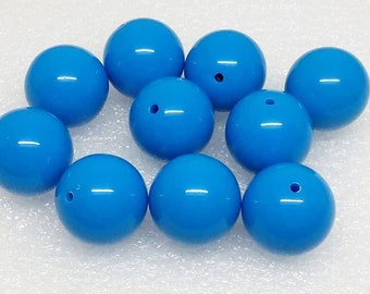 10pcs 20mm Blue chunky beads, chunky beads, 20mm acrylic chunky beads, bubble gum beads, chunky beads