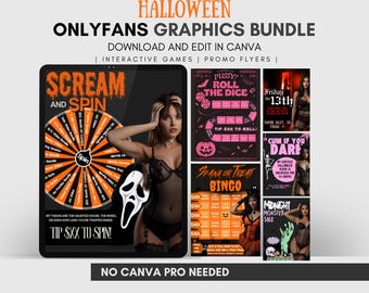 Halloween OnlyFans Graphics | Canva Games, Flyers (Editable)