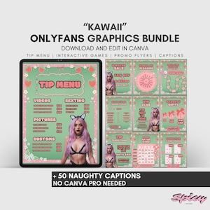 Onlyfans 2025 Kawaii Vorlagen Bündel | Onlyfans Tipp Spiele, Egirl Onlyfans, Kawaii Onlyfans, Canva Editable, of Fansly Template Script
