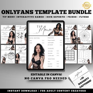 Onlyfans 2025 Editable Templates Bundle | Onlyfans Tip Games, Canva Editable Templates, OF Fansly Snap Template Scrip, OF Menu