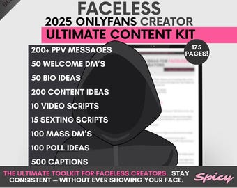 Faceless Creator Content Kit | OnlyFans, Fansly | Messages, Captions, Scripts (Digital Download)