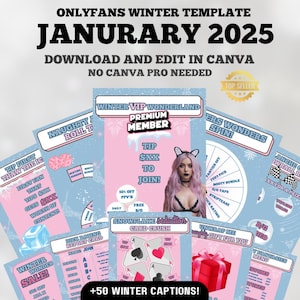 Onlyfans Januar thematische Vorlagen | Onlyfans Winter Tipp Spiele, Winter Theme Canva Editable, Fansly Snap Template Script, 2025 Onlyfans