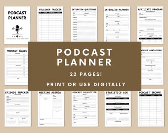 Podcast Planner Document PDF - Podcast tracker, digital podcast plan