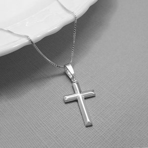 Cross Necklace, Sterling Silver Cross Necklace, Sterling Silver Cross, Goddaughter Gift,Sterling Silver Necklace, Confirmation Gift Necklace