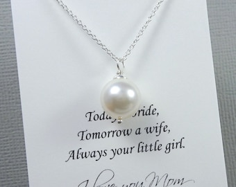 IvoryPearl Necklace, Mother of the Bride Gift Necklace, Mother of the Groom Gift, Ivory Pearl Wedding Necklace, Ivory Pearl Necklace