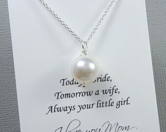 IvoryPearl Necklace, Mother of the Bride Gift Necklace, Mother of the Groom Gift, Ivory Pearl Wedding Necklace, Ivory Pearl Necklace