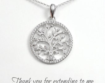 Tree of Life Necklace, Silver Tree of Life Necklace, Mother of the Bride Gift, Gift for Mom Christmas, Mother in Law Gift Christmas