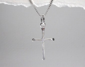 Cross Necklace, Sterling Silver Cross Necklace, Tiny Cross Necklace, Sterling Silver Cross Pendant, Personalized Cross Necklace