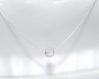 Tiny Silver Stardust Necklace, Everyday Necklace, Casual Necklace, Gift for Her, Girlfriend Gift, Layering Necklace, Bridesmaid Necklace