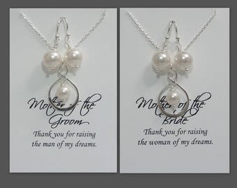 Infinity Jewelry Set, Mother of the Bride Gift, Mother of the Groom Gift, Gift for Mom, Mother of the Bride Necklace, Stepmother Gift