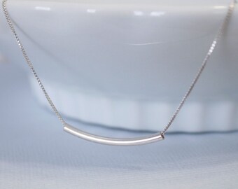 Sterling Silver Tube Necklace