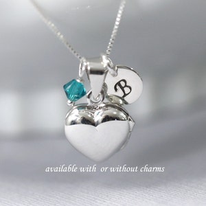 Sterling Silver Heart Locket Necklace, Heart Locket, Silver Heart Necklace, Gift for Her, Gift for Mom, Birthday Gift Necklace for Mom