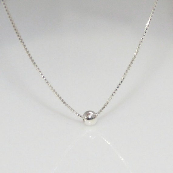 Tiny Dot Necklace Sterling Silver Necklace Silver Necklace | Etsy