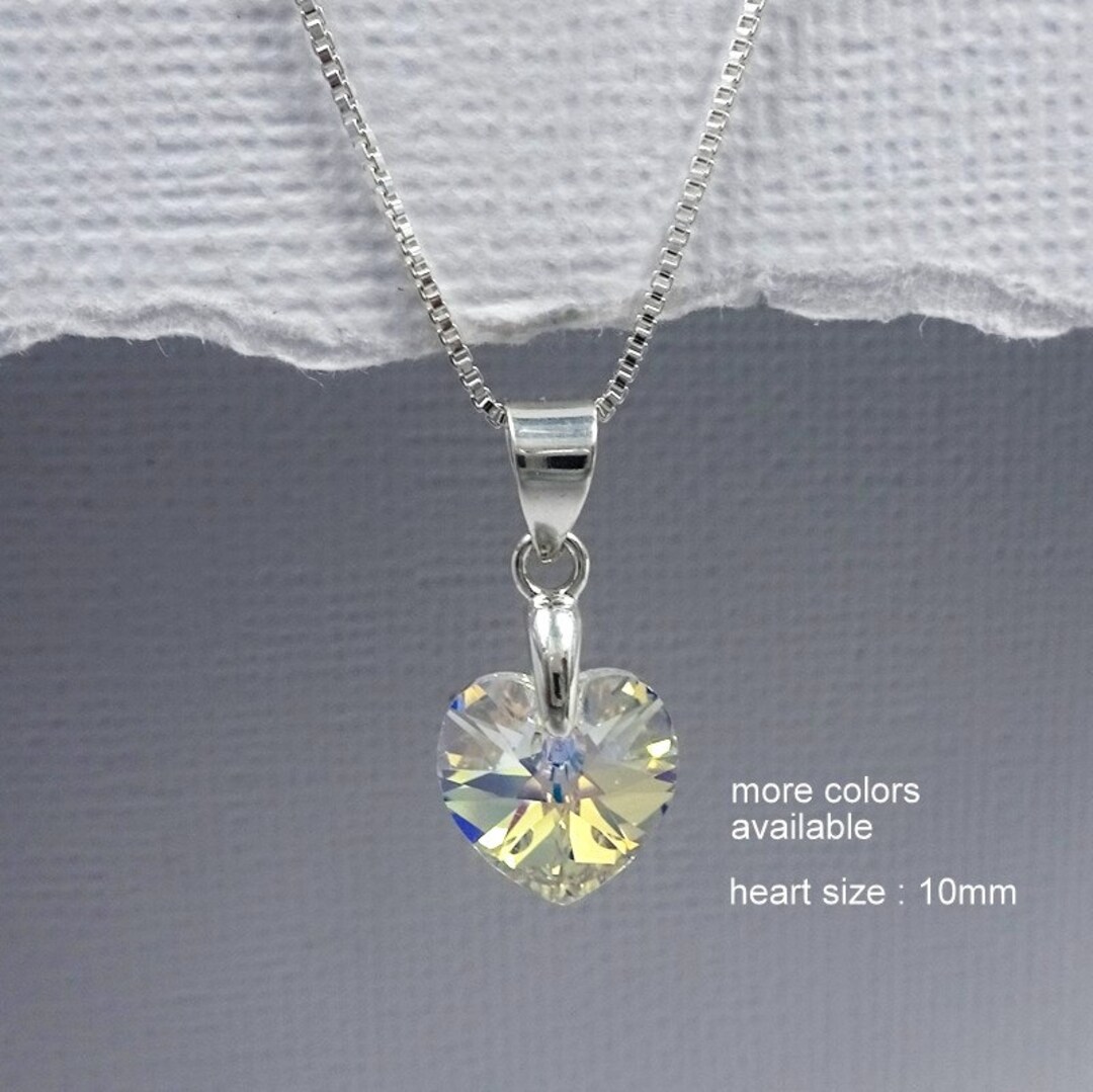Flower Girl Crystal Heart Necklace, Flower Girl Jewelry, Swarovski