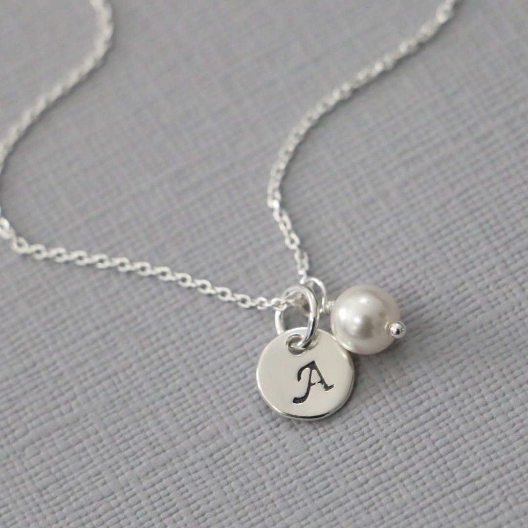 Personalized Necklace Initial Charm and European Crystal - Etsy