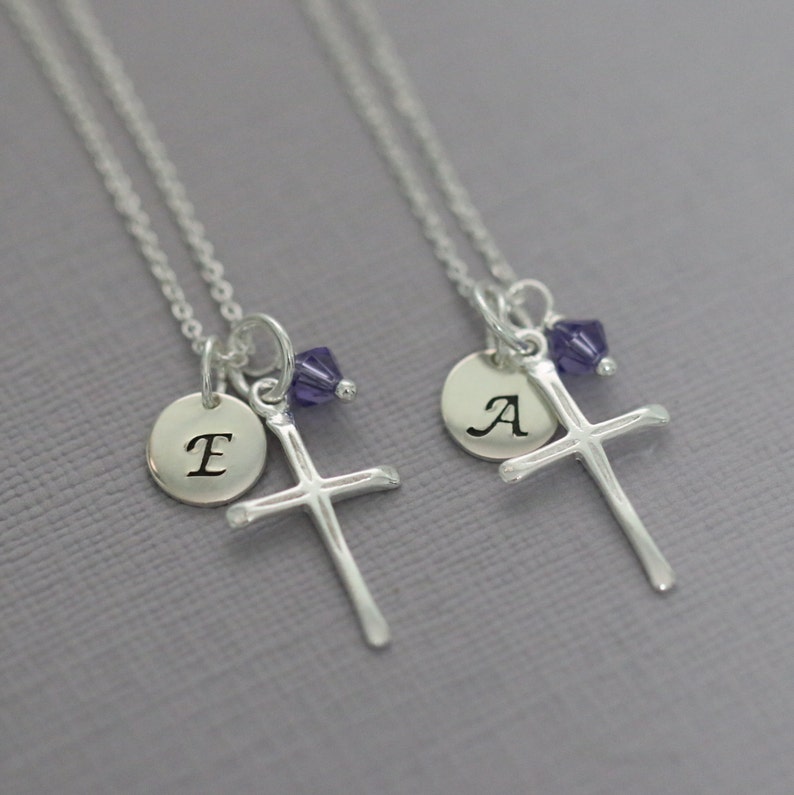 Sterling Silver Cross Necklace Tiny Cross Necklace Etsy