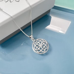 Sterling Silver Celtic Knot Pendant Necklace, Celtic Knot Jewelry, Irish Necklace, Irish Luck Jewelry