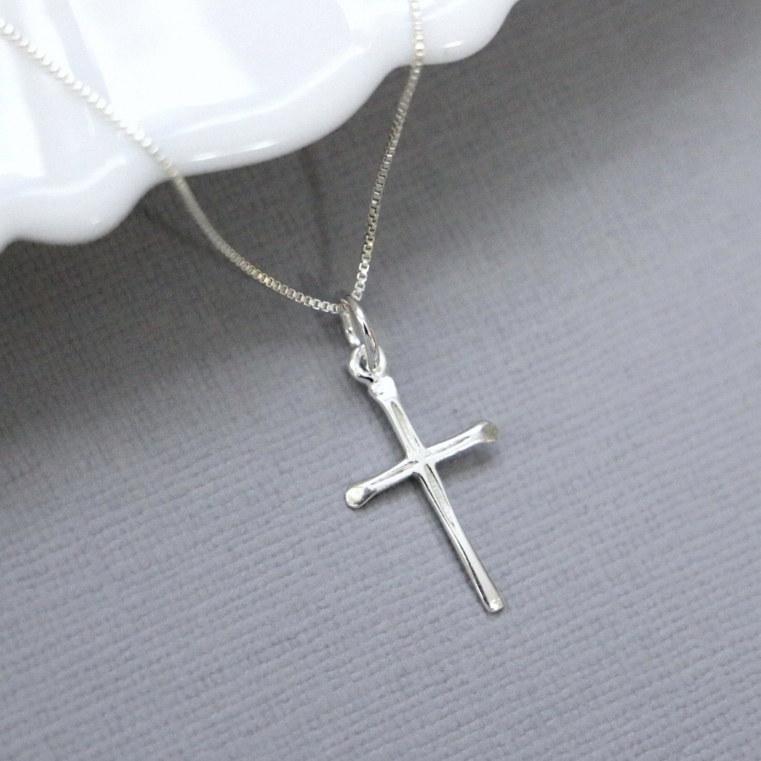Cross Necklace Sterling Silver Cross Necklace Tiny Cross | Etsy
