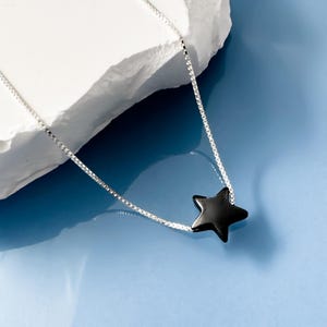 Black Star Necklace, Magnetic Hematite Star Necklace, Black Star Necklace, Casual Necklace, Layering Necklace, Everyday Necklace